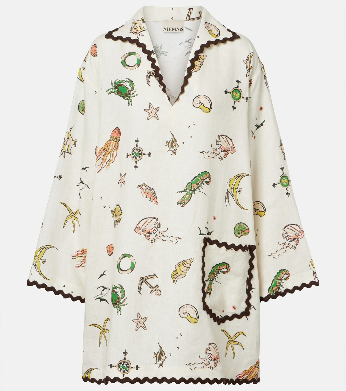 Alémais Printed linen minidress