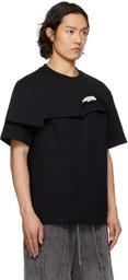 Feng Chen Wang Black Double Collar T-shirt