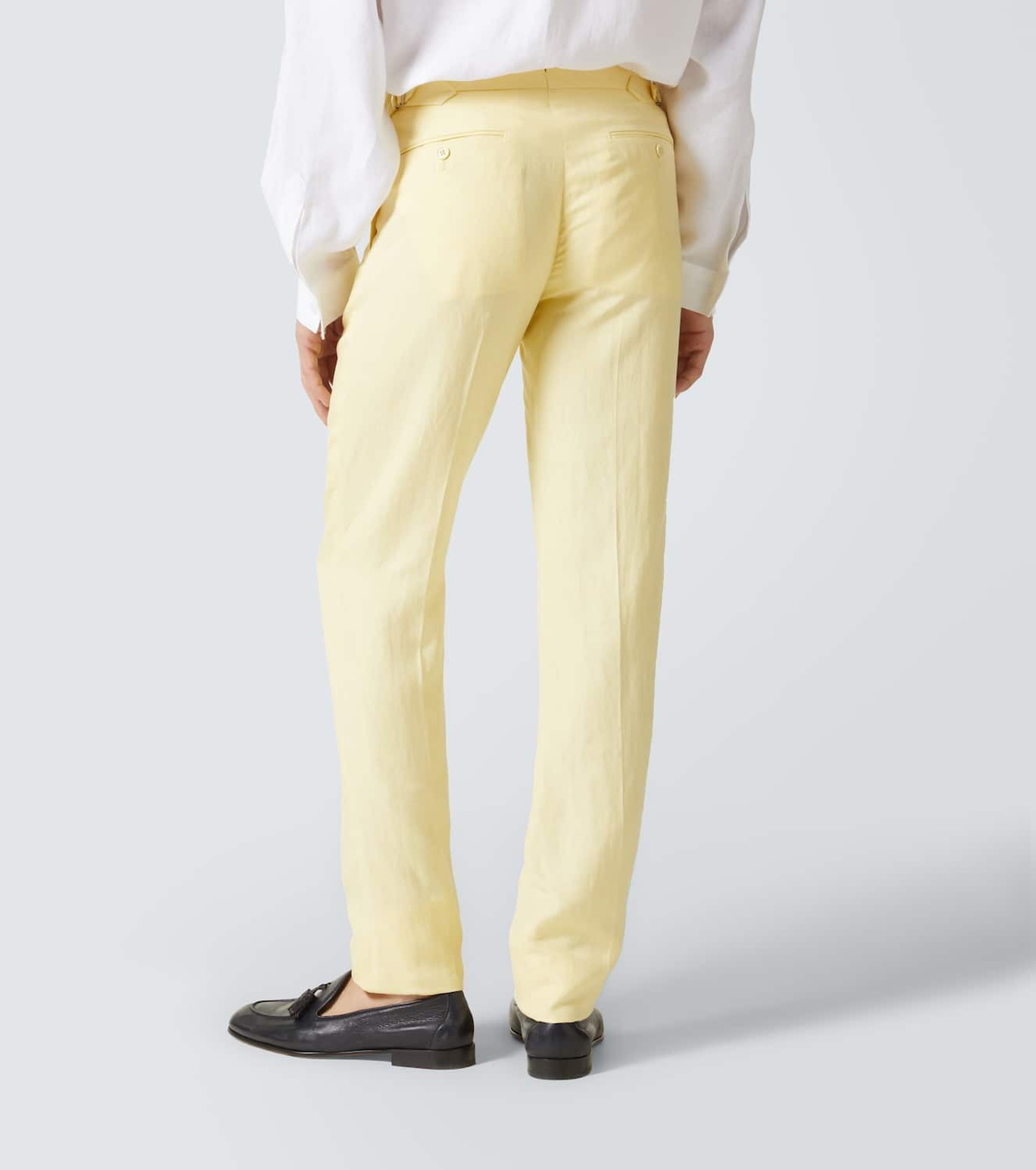 Ralph Lauren Purple Label High-rise silk and linen straight pants