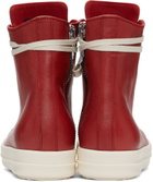 Rick Owens Red High Sneakers