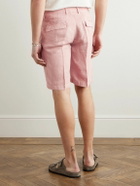 Massimo Alba - Alaccia Straight-Leg Pleated Linen Shorts - Pink