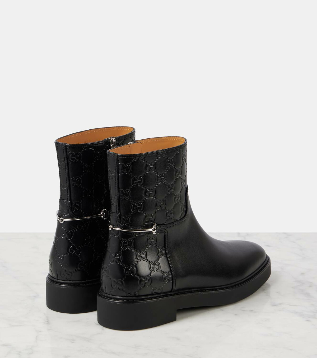 Gucci Horsebit GG leather ankle boots Gucci