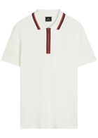 PS Paul Smith Striped-trim Stretch-cotton Polo Shirt White