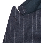 Kingsman - Blue Double-Breasted Pinstriped Wool Suit Jacket - Blue