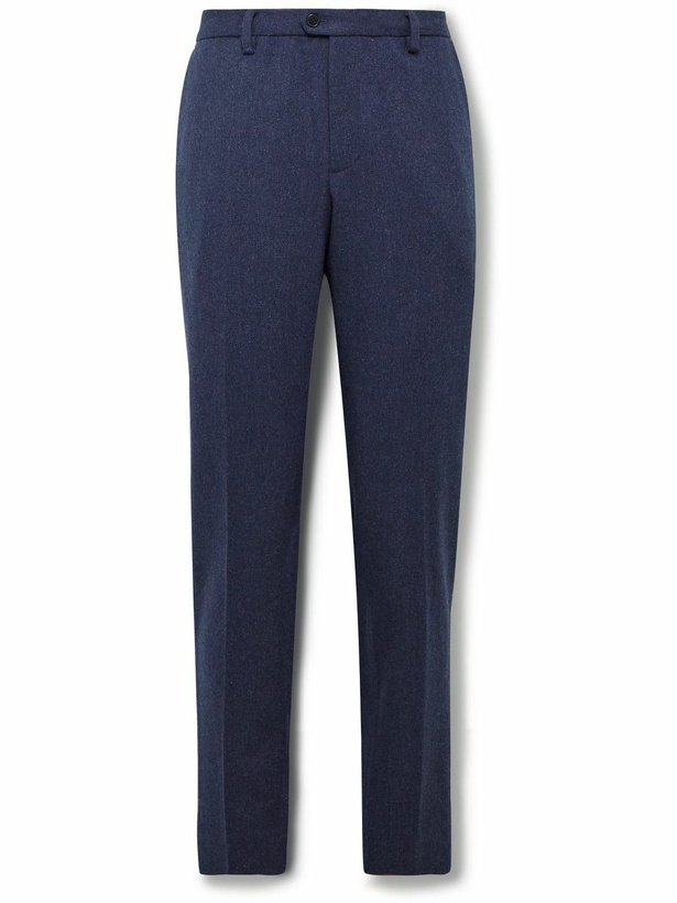 Photo: Club Monaco - Sutton Slim-Fit Herringbone Tweed Trousers - Blue