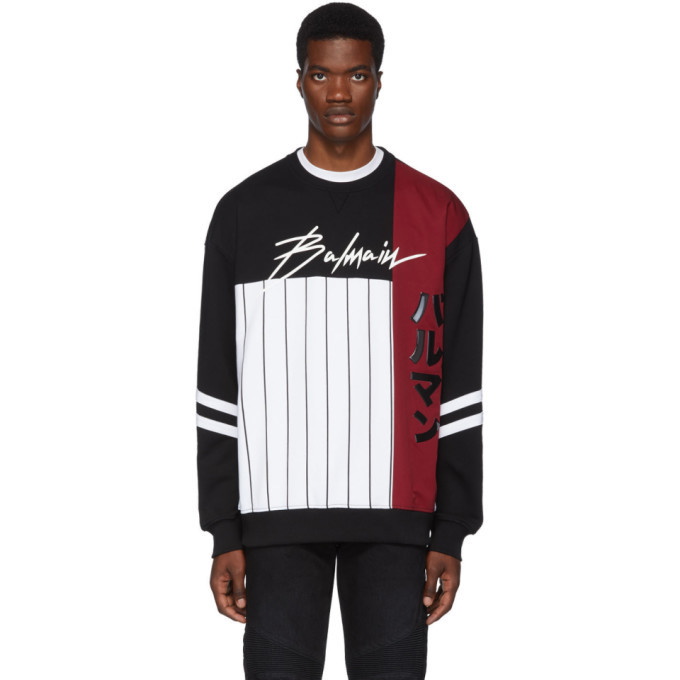 Photo: Balmain Multicolor Baseball Sweatshirt