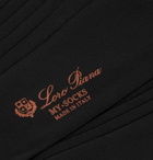Loro Piana - Ribbed Cotton Lisle Over-the-Calf Socks - Black