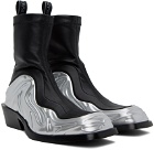 Versace Black & Silver Solare Boots