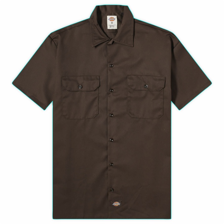 Photo: Dickies Men's Short Sleeve Work Shirt in Dark Brown