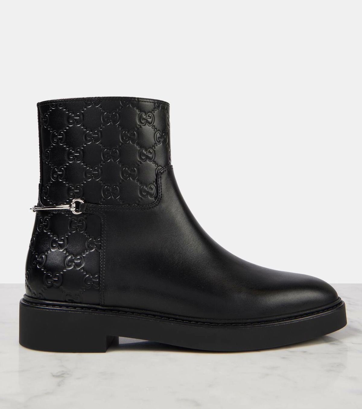 Gucci Horsebit GG leather ankle boots Gucci