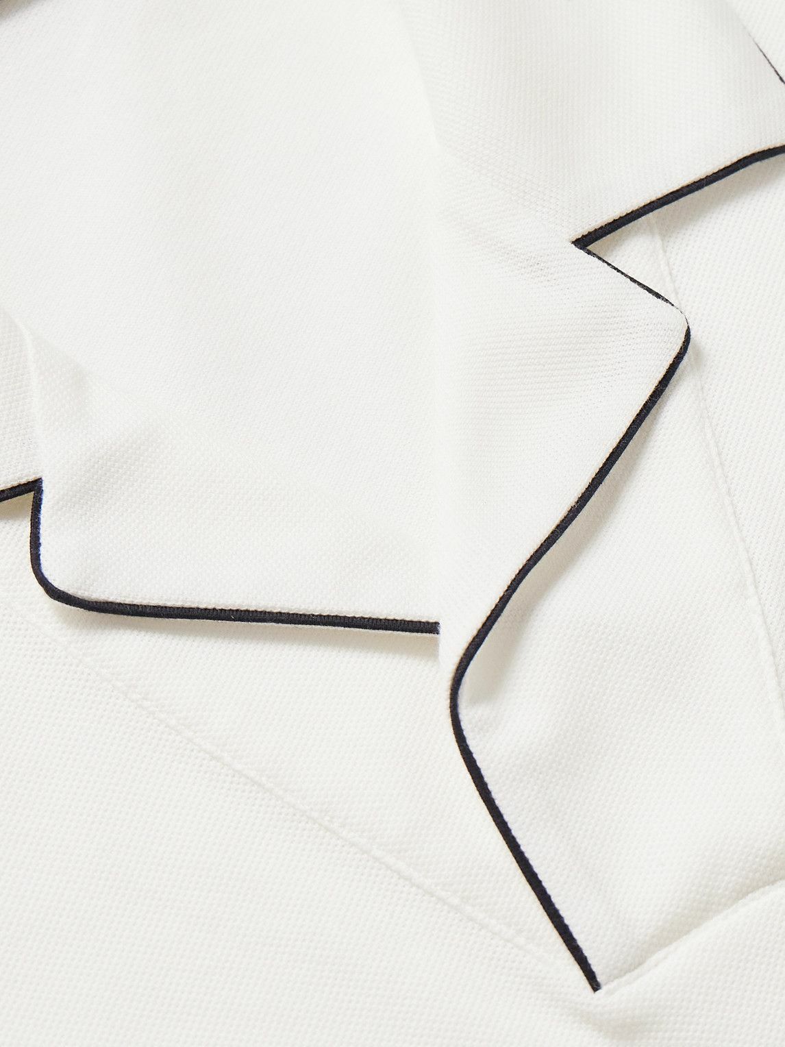 Loro Piana - Manihi Camp-Collar Cotton-Blend Piqué Polo Shirt - White