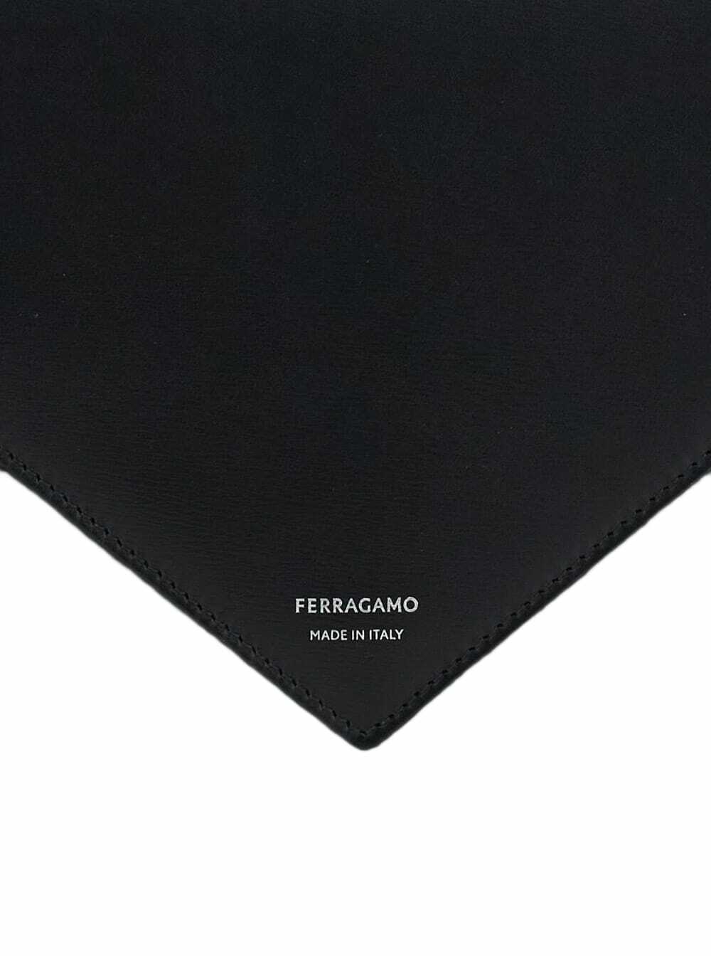 Ferragamo florence Black Clutch Wiht Envelope Design And Strap In Leather Man