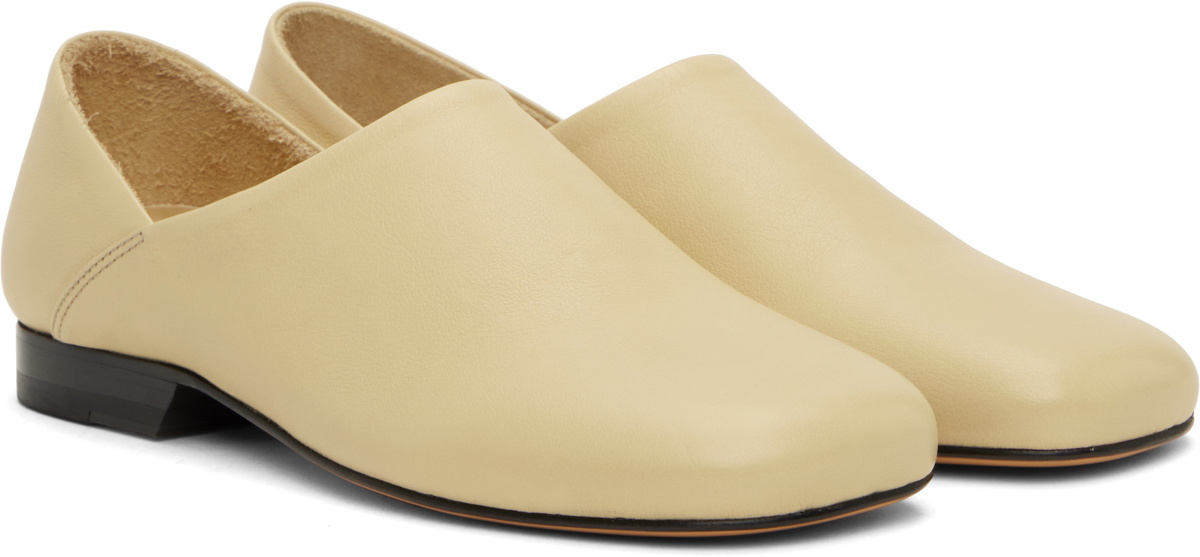 LEMAIRE Beige Leather Slippers