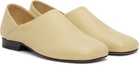 LEMAIRE Beige Leather Slippers