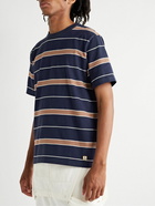 Armor Lux - Logo-Appliquéd Striped Cotton-Jersey T-Shirt - Blue