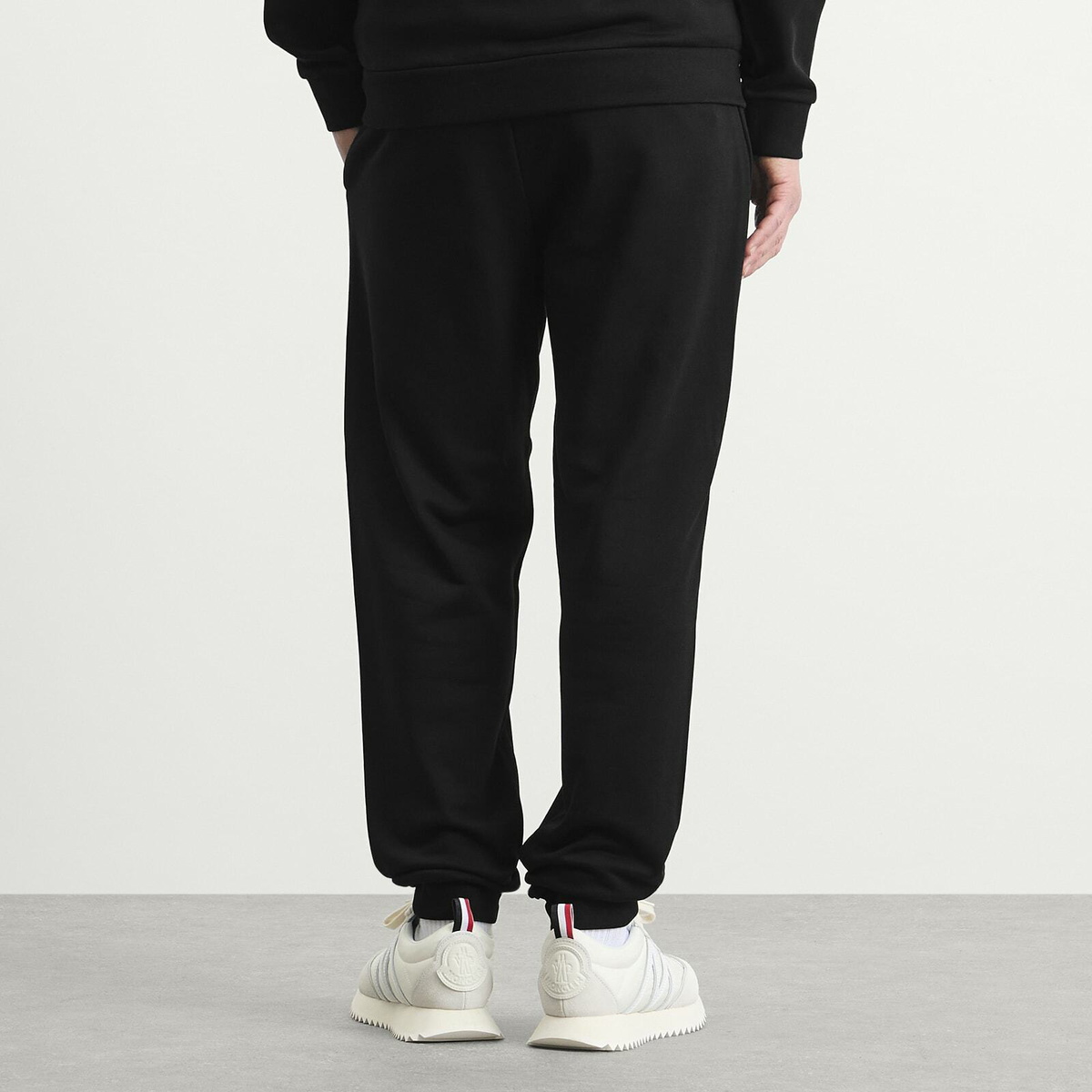 Moncler Men's Stripe Logo Sweatpants in Black