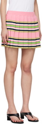 Casablanca Pink Striped Pleated Miniskirt