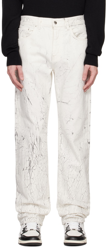 Photo: AMIRI Off-White Mud Crack Jeans