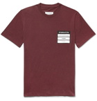 Maison Margiela - Logo-Appliquéd Mélange Cotton-Jersey T-Shirt - Burgundy