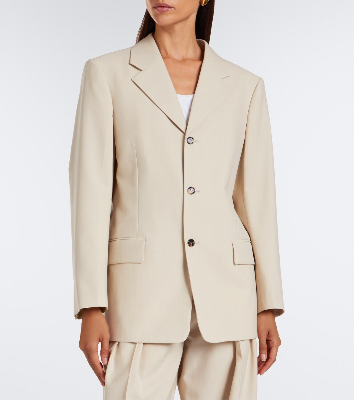 Bottega Veneta Striped wool and cotton blazer