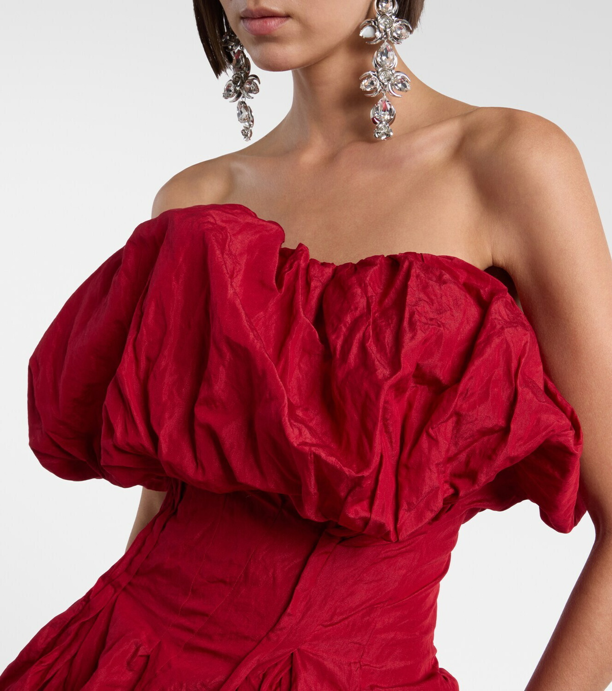 Magda Butrym Gathered cotton-blend taffeta minidress