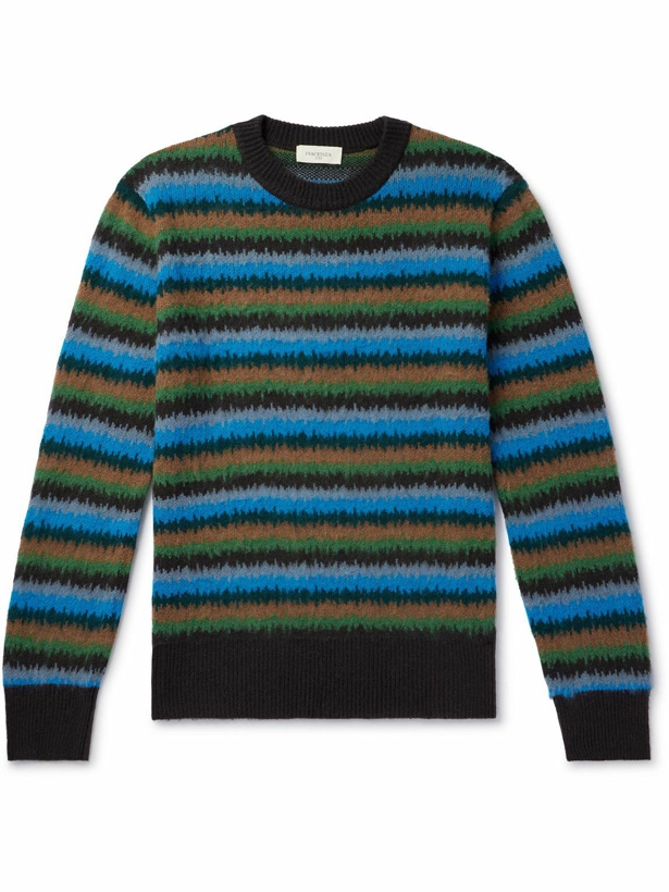 Photo: PIACENZA 1733 - Striped Brushed-Cashmere Sweater - Multi