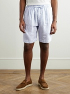 Massimo Alba - Kevin Straight-Leg Pleated Linen Drawstring Shorts - Blue