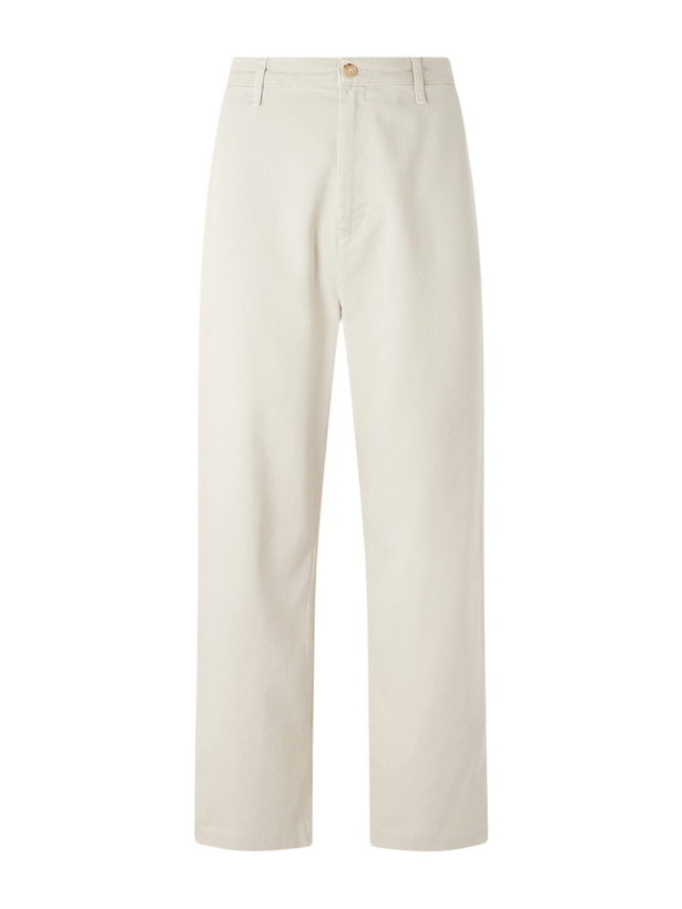 Photo: FRAME - Wide-Leg Cotton-Twill Trousers - Neutrals