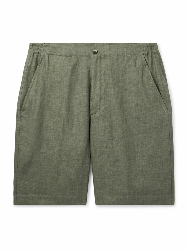 Photo: Loro Piana - Nolan Straight-Leg Linen Shorts - Green