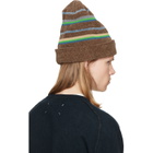 Maison Margiela Brown Striped Knit Beanie