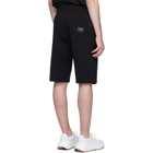 Dolce and Gabbana Black Plaque Lounge Shorts