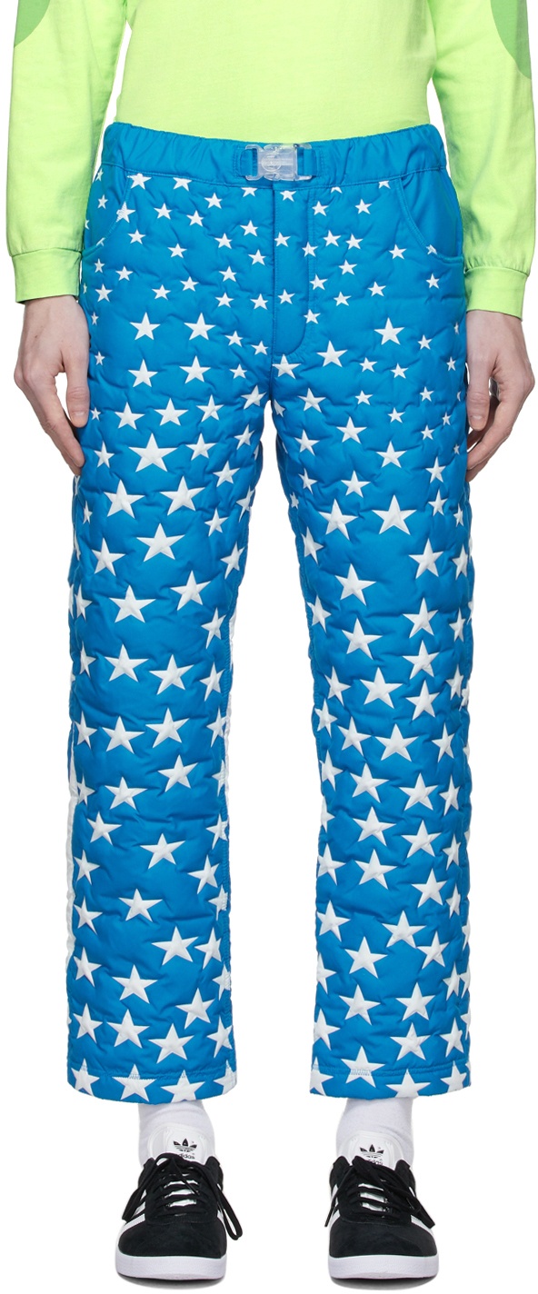 ERL Blue & White Star Puffer Trousers ERL