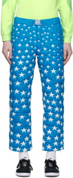ERL Blue & White Star Puffer Trousers