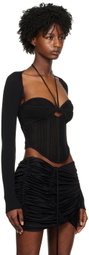 ANDREĀDAMO Black Open Front Cardigan