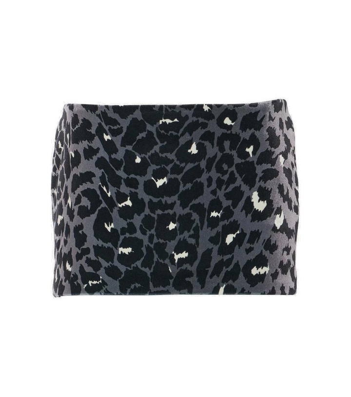 Photo: Alex Perry Leopard-print velvet miniskirt