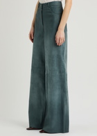 Arma Catania Degradé Wide-leg Suede Trousers Blue