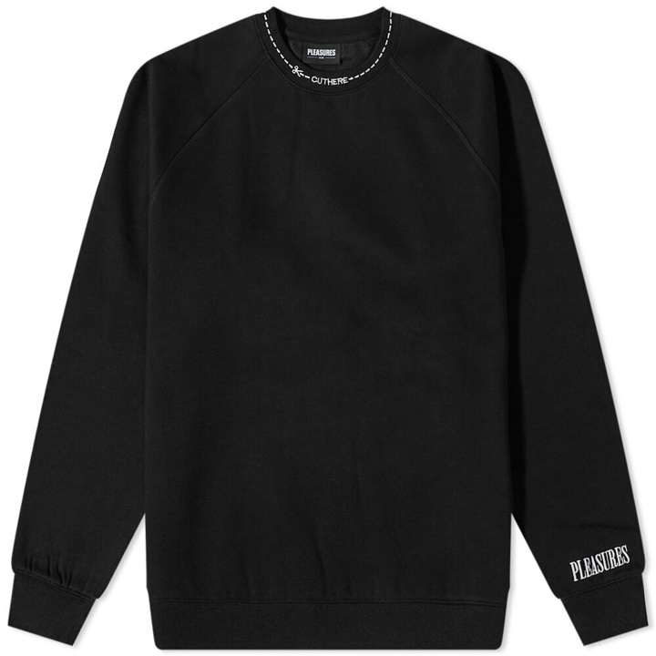 Photo: Pleasures Men's Cut-Here Crew Sweat in Black