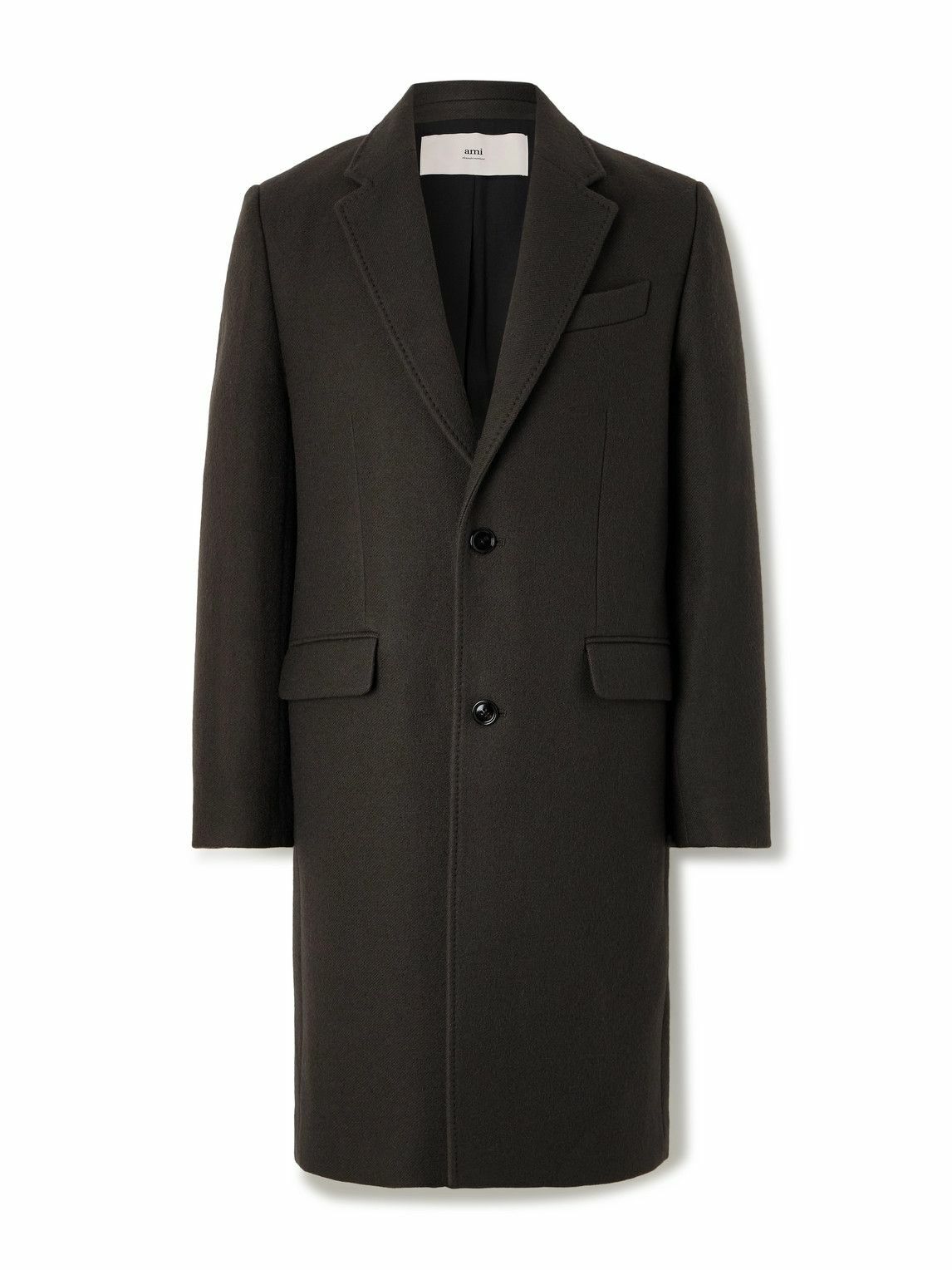 AMI PARIS - Double-Breasted Virgin Wool Coat - Black AMI