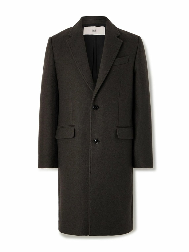 Photo: AMI PARIS - Boiled Wool-Gabardine Coat - Black