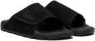 Hugo Black Strap Faux-Suede Upper Sandals
