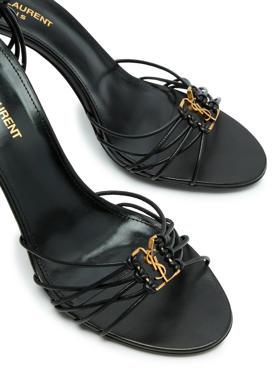 Saint Laurent Jota 90 Leather Lace-up Sandals Black Saint