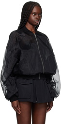 We11done Black Twisted Bomber Jacket