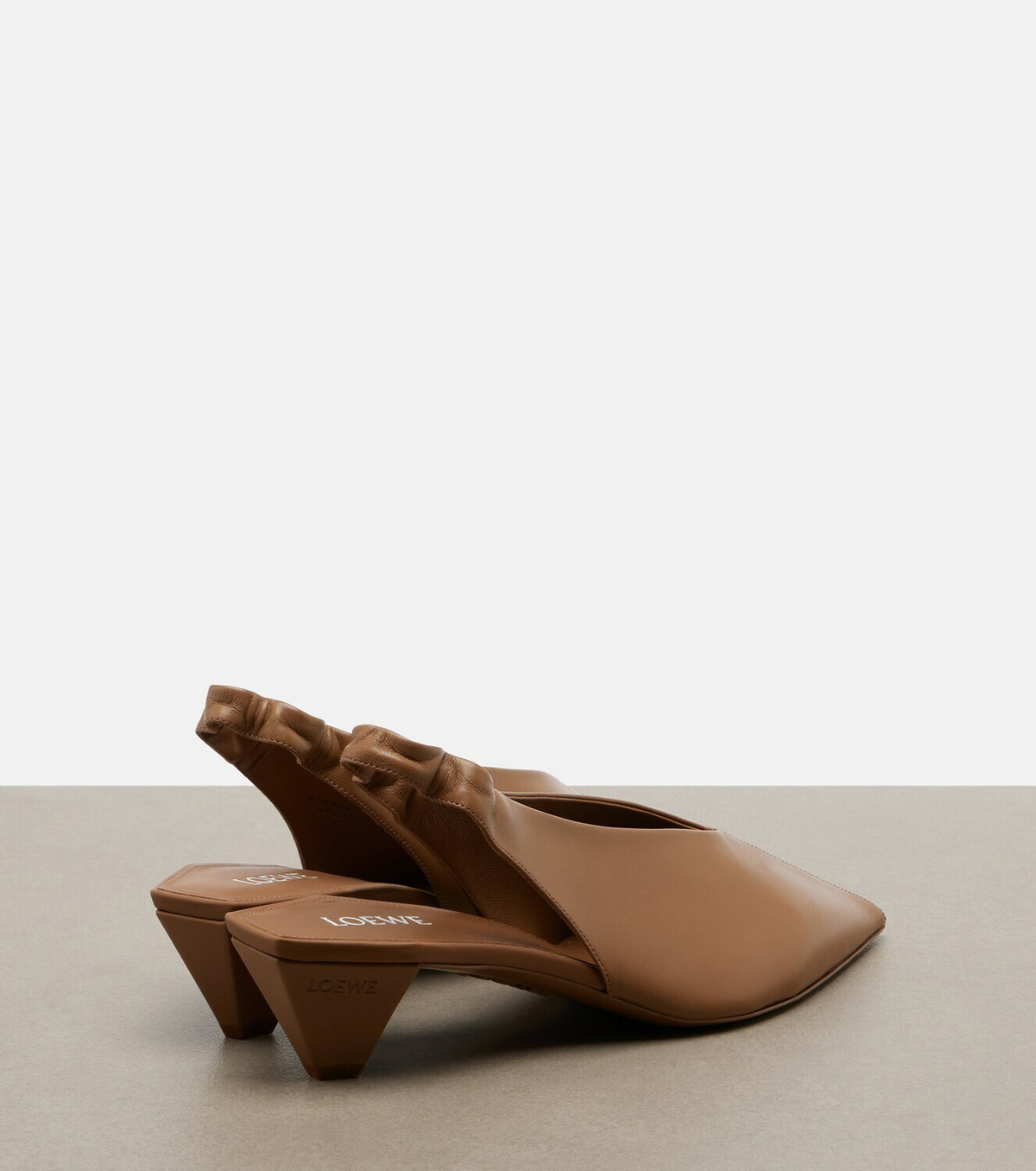 Loewe Origami leather slingback pumps