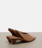 Loewe Origami leather slingback pumps