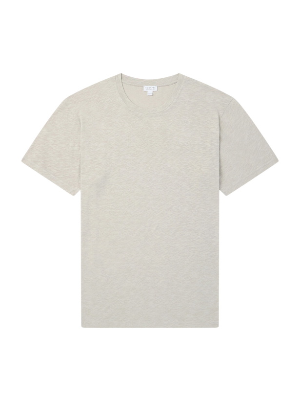 Photo: Sunspel - Cotton and Linen-Blend T-Shirt - Neutrals