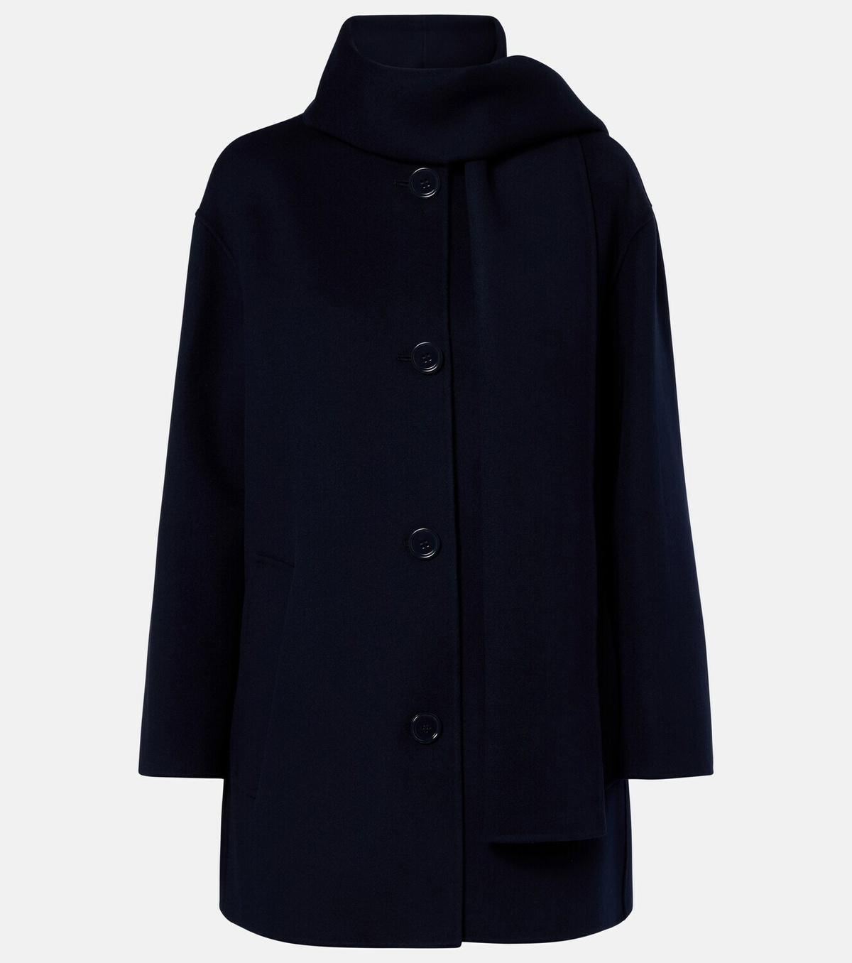'S Max Mara Scarf-detail virgin wool coat