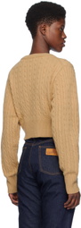 BAPE Tan Cropped Cardigan