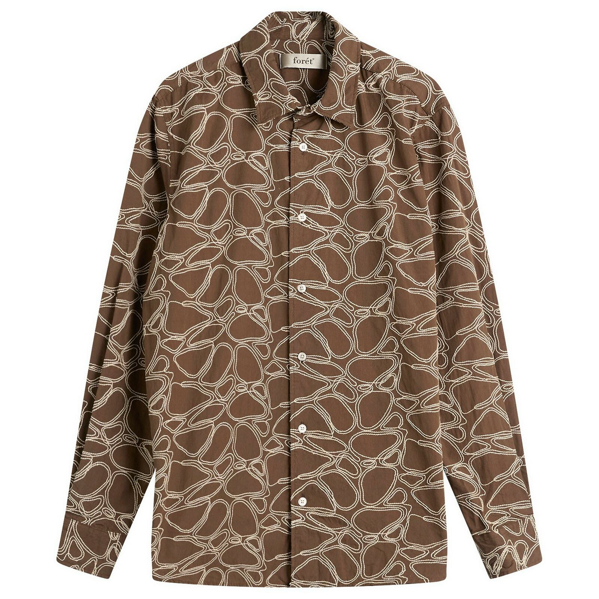 Foret Men's Dawn Embroidered Shirt in Earth/Cloud