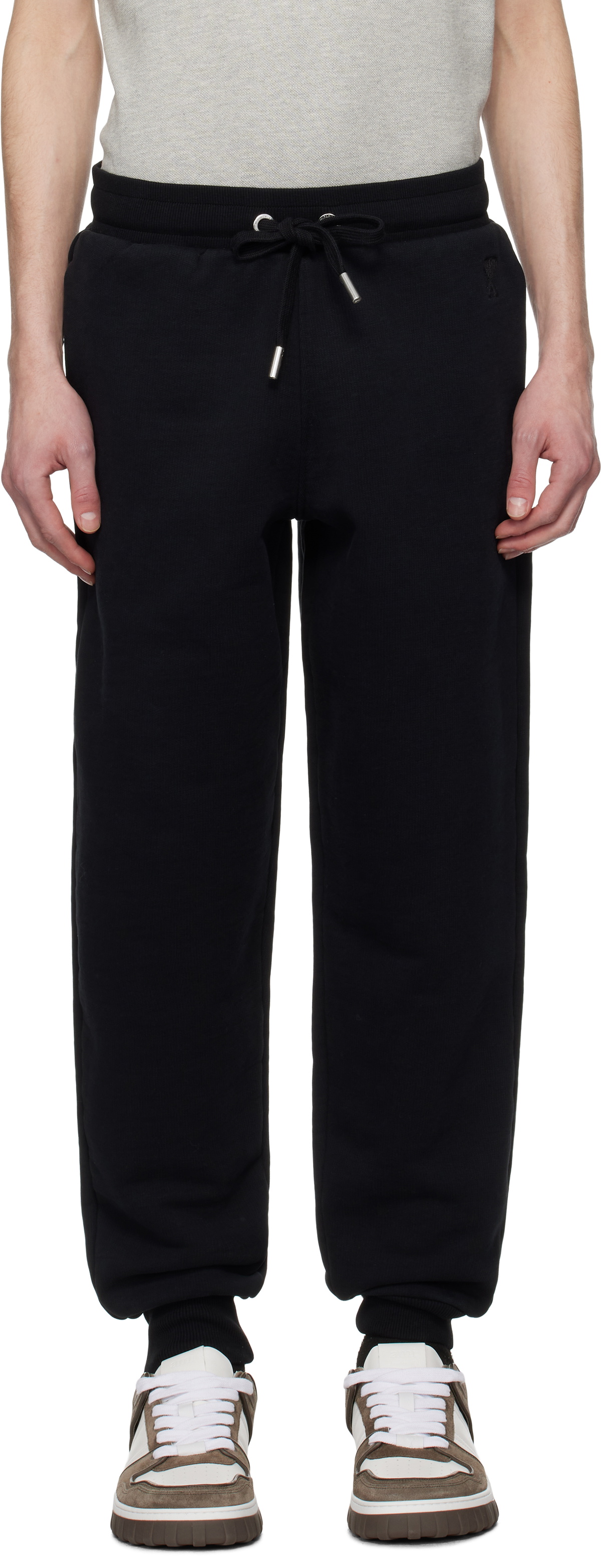 AMI Paris Black Jogging Ami de Coeur Sweatpants