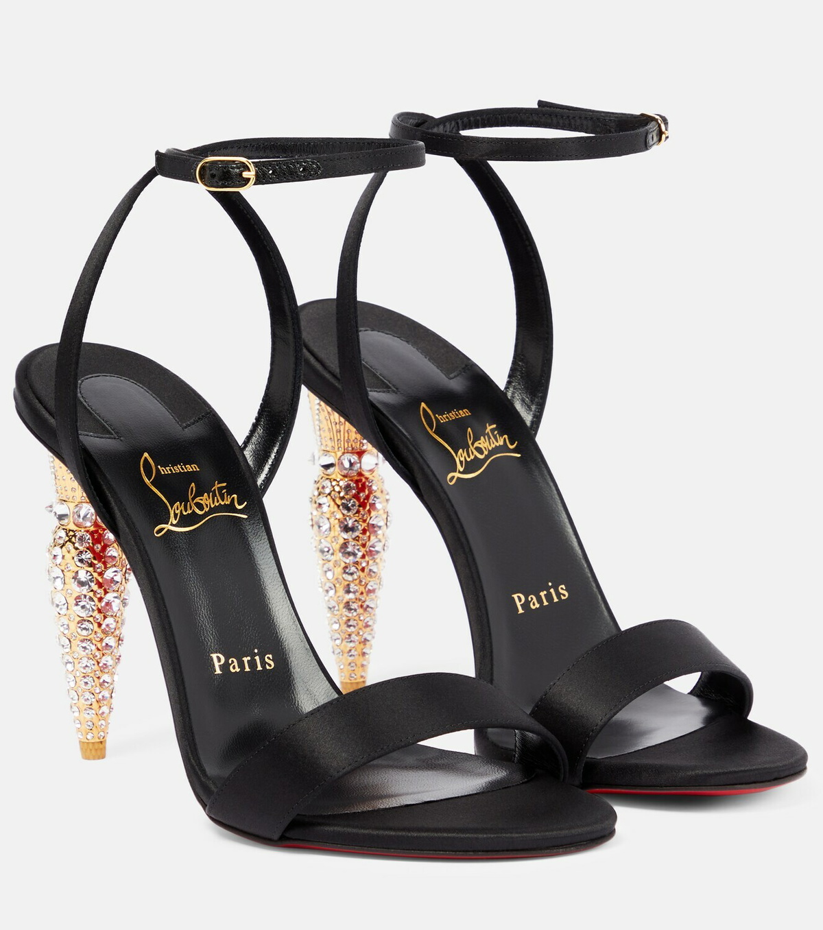 Christian Louboutin - Lipstrass Queen satin sandals